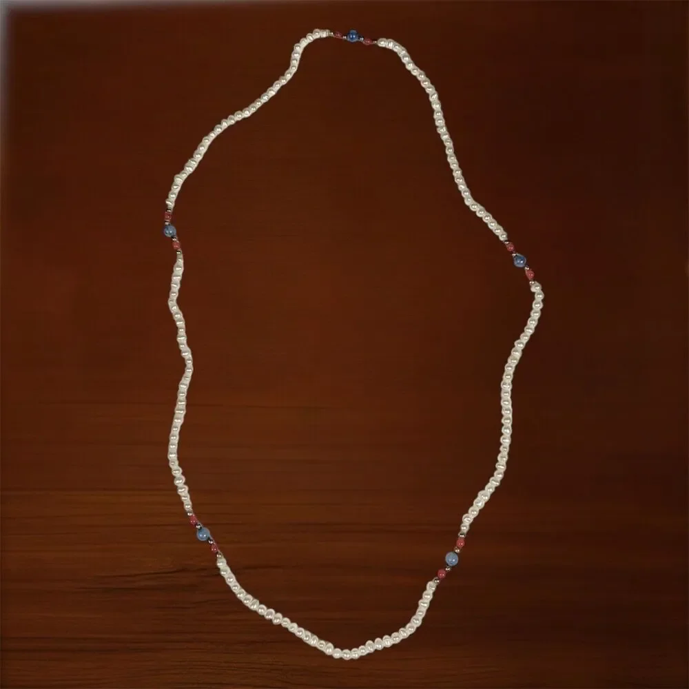 Freshwater Pearl Necklace Single Strand Layering Minimalist Beaded Artisan 28